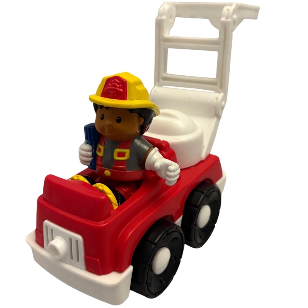 Fisher Price Little People Fire Truck Firefighter Toy Ladder Vehicle 2010 FO